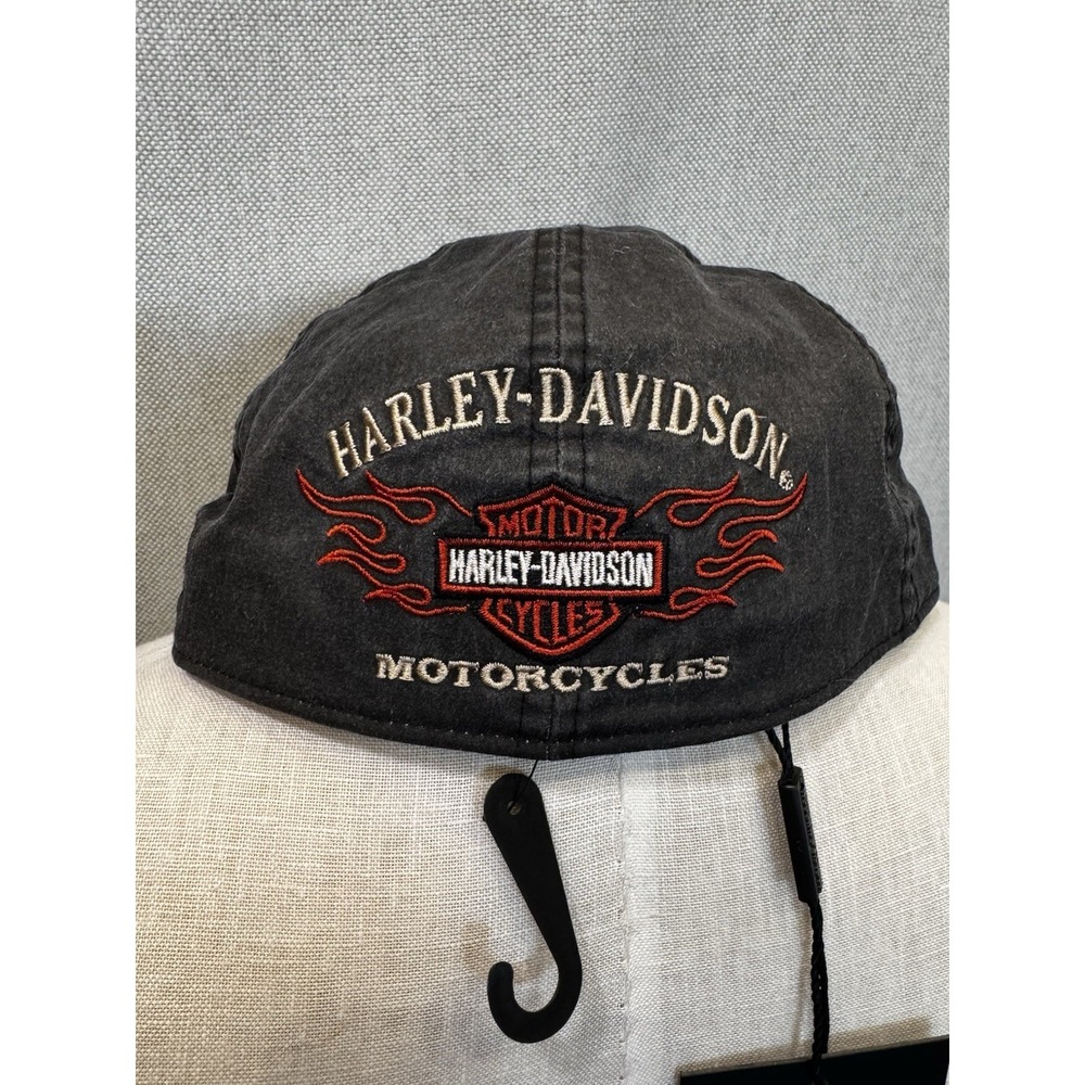 Harley-Davidson Ivy Cap Flame Gray Newsboy Flat Driving Hat Large NWT